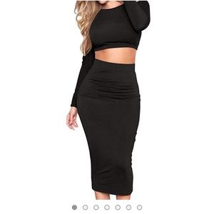 Crop top and maxi skirt